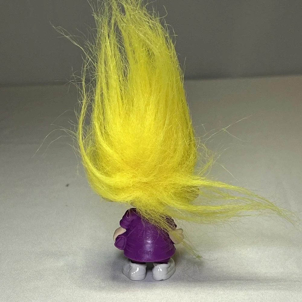Vintage 1993 Burger King Troll Glow In The Dark Bright Yellow Hair Snaps BK Kids